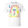 Kids Tie Dye Level 2 Unlocked Gamer 2 Year Old 2Nd Birthday Unisex T-Shirt