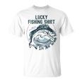 Lucky Fishing Shirt Do Not Wash Fisherman Dad Blue Unisex T-Shirt