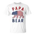 Mens American Flag Papa Bear 4Th Of July Usa Patriotic Dad Unisex T-Shirt