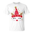 New Christmas Unicorn Face Santicorn Cute Unisex T-Shirt