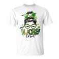 One Lucky Cna Messy Bun Shamrocks St Patricks Day Unisex T-Shirt