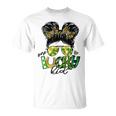 One Lucky Kid Messy Bun Shamrock St Patricks Day Unisex T-Shirt