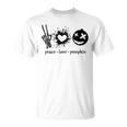 Peace Love Pumpkin Halloween Unisex T-Shirt