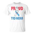 Type 1 Diabetes Awareness Proud Dad T1d Hero Diabetes Dad Unisex T-Shirt