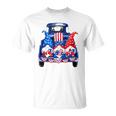 Usa Patriotic Gnomes With American Flag Hats Riding Truck Unisex T-Shirt