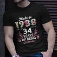 34 Years Old Gifts 34Th Birthday Born In 1988 Women Girls Unisex T-Shirt Gifts for Him