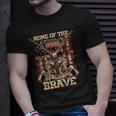 4Th Of July Military Home Of The Free Because Of The Brave Unisex T-Shirt Gifts for Him