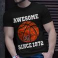 50Th Birthday Basketball Player 50 Years Old Vintage Retro Unisex T-Shirt Gifts for Him