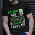 8Th Birthday Boy Eight Yrs Old Level 8 Unlocked Video Gamer Unisex T-Shirt Gifts for Him