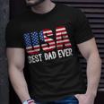 Best Dad Ever With Us American Flag Awesome Dads Family Unisex T-Shirt Gifts for Him
