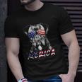 Boxer Dog American Usa Flag Merica 4Th Of July Dog Lover Unisex T-Shirt Gifts for Him