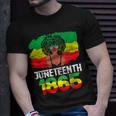 Celebrate Juneteenth Messy Bun Black Women 1865 Unisex T-Shirt Gifts for Him