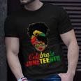 Celebrate Juneteenth Messy Bun Black Women Melanin Pride Unisex T-Shirt Gifts for Him
