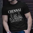 Chennai India City Skyline Map Travel Unisex T-Shirt Gifts for Him