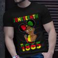 Cute Black Messy Bun Junenth Celebrating 1865 Girls Kids Unisex T-Shirt Gifts for Him
