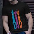 Dad Papa Father Colorful Asl American Sign Language Deaf T-shirt Gifts for Him