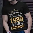 December 1989 Birthday Life Begins In December 1989 V2 T-Shirt Gifts for Him