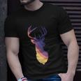 Deer Groovy Stripes Deer Head Unisex T-Shirt Gifts for Him