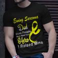 Ewings Sarcoma Dad Most People Never Meet Their Hero I Raised Mine Yellow Ribbon Ewings Sarcoma Ewings Sarcoma Awareness Unisex T-Shirt Gifts for Him