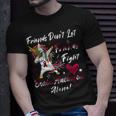 Friends Dont Let Friends Fight Brain Aneurysm Alone Unicorn Burgundy Ribbon Brain Aneurysm Bpd Brain Aneurysm V2 Unisex T-Shirt Gifts for Him