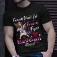 Friends Dont Let Friends Fight Breast Cancer Alone Pink Ribbon Unicorn Breast Cancer Support Breast Cancer Awareness Unisex T-Shirt Gifts for Him