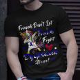 Friends Dont Let Friends Fight Dyspraxia Alone Blue Ribbon Unicorn Dyspraxia Dyspraxia Awareness Unisex T-Shirt Gifts for Him