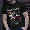 Friends Dont Let Friends Fight Limb Loss Alone Unicorn Grey Ribbon Limb Loss Limb Loss Awareness Unisex T-Shirt Gifts for Him