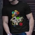 Funny Astronaut Space Travel Planets Skateboarding Science Unisex T-Shirt Gifts for Him
