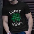 Green Plaid Lucky Mama Matching Family Pajama St Patricks Day Unisex T-Shirt Gifts for Him