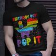 Happy 8Th Pop It Birthday Boy Dinosaur 8 Years Old Bday Unisex T-Shirt Gifts for Him