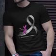 Hippie Dragonfly Gray Ribbon Brain Cancer Awareness T-shirt Gifts for Him