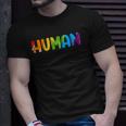 Human Lgbt Rainbow Flag Gay Pride Month Transgender Unisex T-Shirt Gifts for Him