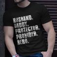 Husband Daddy Protector Provider Hero Fathers Day Daddy Day T-shirt Gifts for Him
