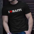 I Love Haiti - Red Heart Unisex T-Shirt Gifts for Him