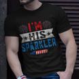 Im His Sparkler Cute 4Th Of July Matching Couple For Her Unisex T-Shirt Gifts for Him