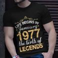January 1977 Birthday Life Begins In January 1977 V2 T-Shirt Gifts for Him