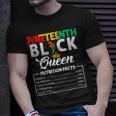 Junenth Womens Black Queen Nutritional Facts Freedom Day Unisex T-Shirt Gifts for Him