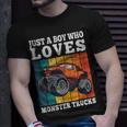 Just A Boy Who Loves Monster Trucks Kids Boys Truck Driver Unisex T-Shirt Gifts for Him