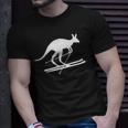 Kangaroo Skiing Fun Winter Sports Australia Travel Gift Unisex T-Shirt Gifts for Him