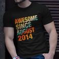 Kids Vintage 7Th Birthday Awesome Since August 2014 7 Years Old Unisex T-Shirt Gifts for Him