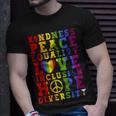 Kindness Equality Love Lgbtq Rainbow Flag Gay Pride Month Unisex T-Shirt Gifts for Him