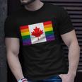 Lgbt Gay Pride Rainbow Canadian Flag Unisex T-Shirt Gifts for Him