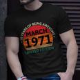 March 1971 50 Years Old Retro Vintage 50Th Birthday Unisex T-Shirt Gifts for Him