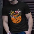 Maryland Crab State Pride Flag Gift - Basketball & Blue Crab Unisex T-Shirt Gifts for Him