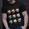 Masked Balls Basketball Christmas Baseball Christmas Ball Sports Santas Hat Team Sports Xmas Match Unisex T-Shirt Gifts for Him