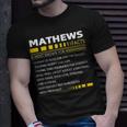 Mathews Name Mathews Facts T-Shirt Gifts for Him
