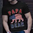 Mens American Flag Papa Bear 4Th Of July Usa Patriotic Dad V2 Unisex T-Shirt Gifts for Him
