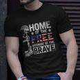 Mens Home Of The Free Because Of The Brave Proud Veteran Soldier Unisex T-Shirt Gifts for Him