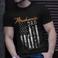 Mens Mechanic Dad Like A Normal Dad Only Cooler Usa Flag Unisex T-Shirt Gifts for Him