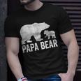 Mens Papa Bear Fathers Day Grandad Fun 1 Cub Kid Grandpa Unisex T-Shirt Gifts for Him